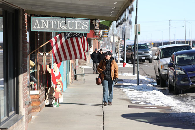 People walking around Laurel