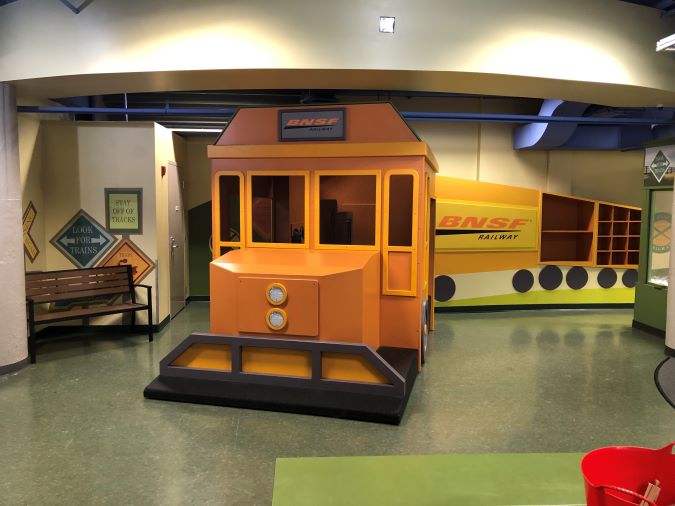The BNSF train exhibit at Lincoln Children’s Museum